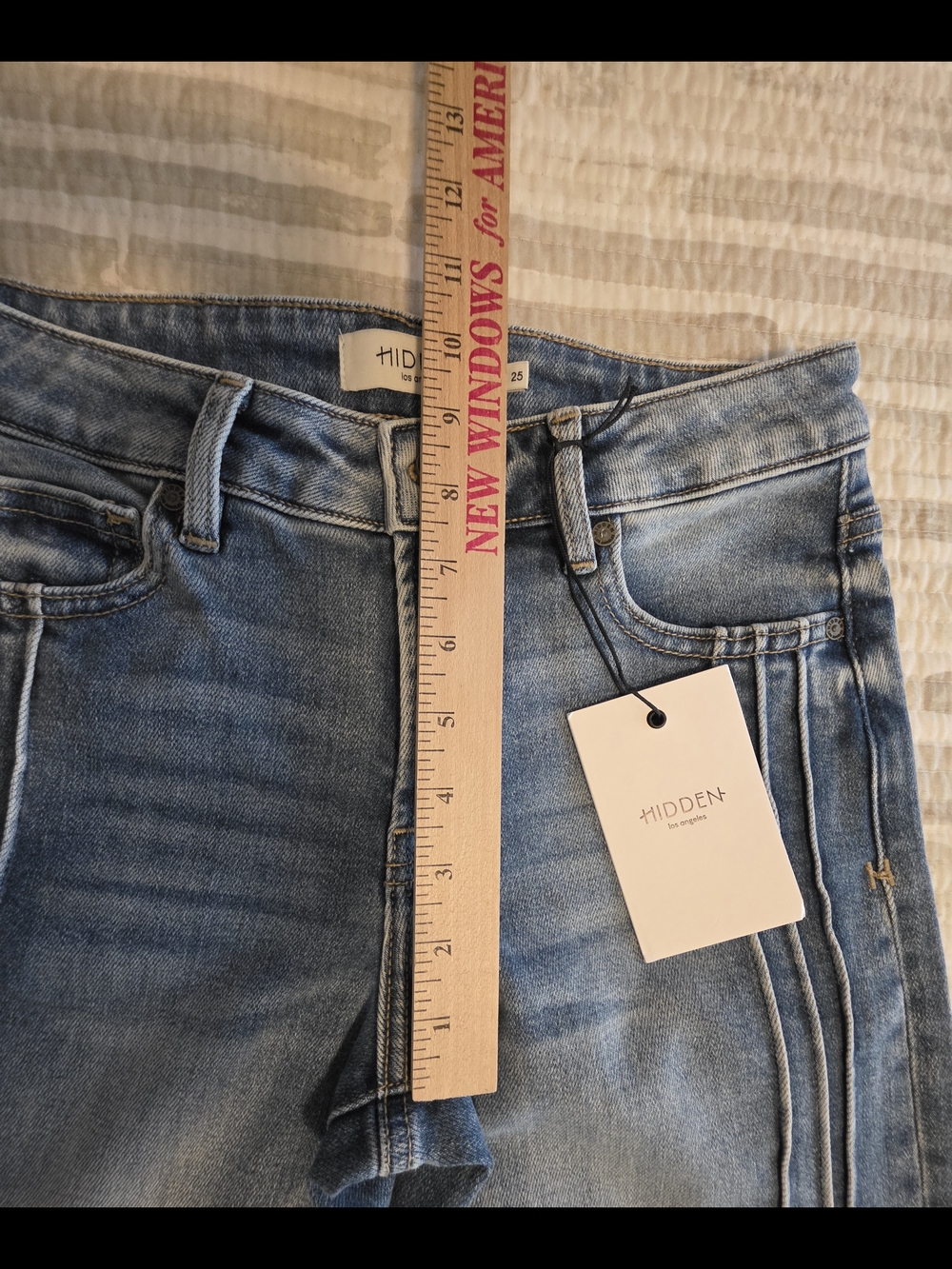 HAPPI Mid-Rise Flare Jeans in Light Blue - Picture 6 of 7